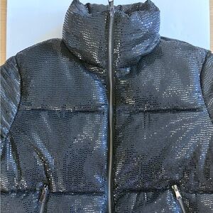 Baccini Black Sequin Puffer Jacket